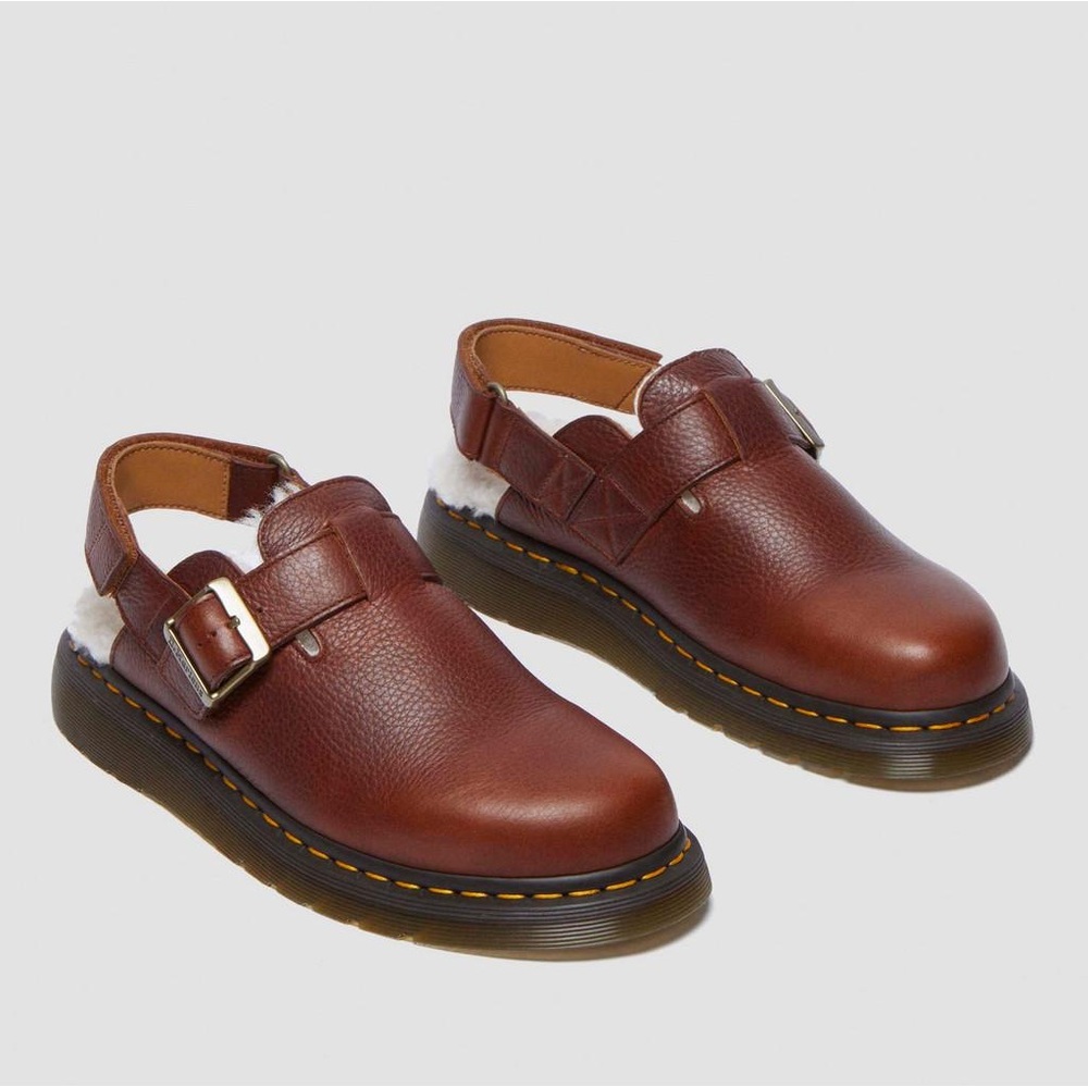 Dr. Martens Brown Leather Mules